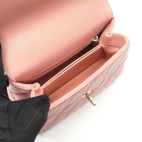 Chanel Handbag Coco Handle XXS Top Handle Pink Leather Calf Matelasse 2way - Picture 3 of 8